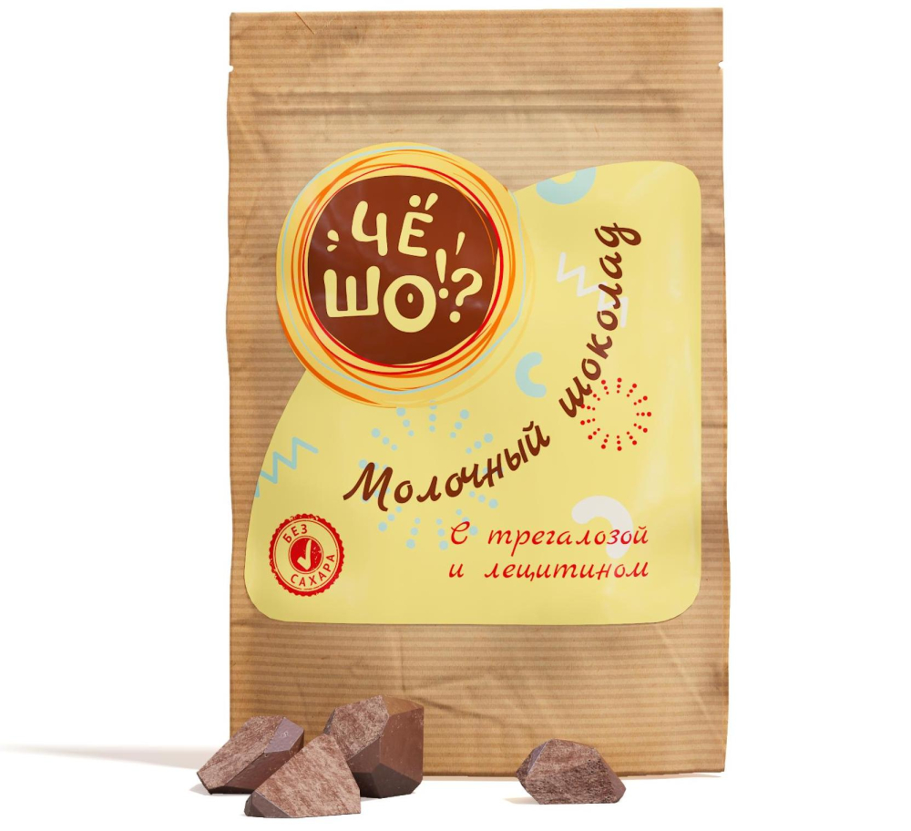 Шоколад ЧЁ ШО молочный, с трегалозой и лецитином, 100 г