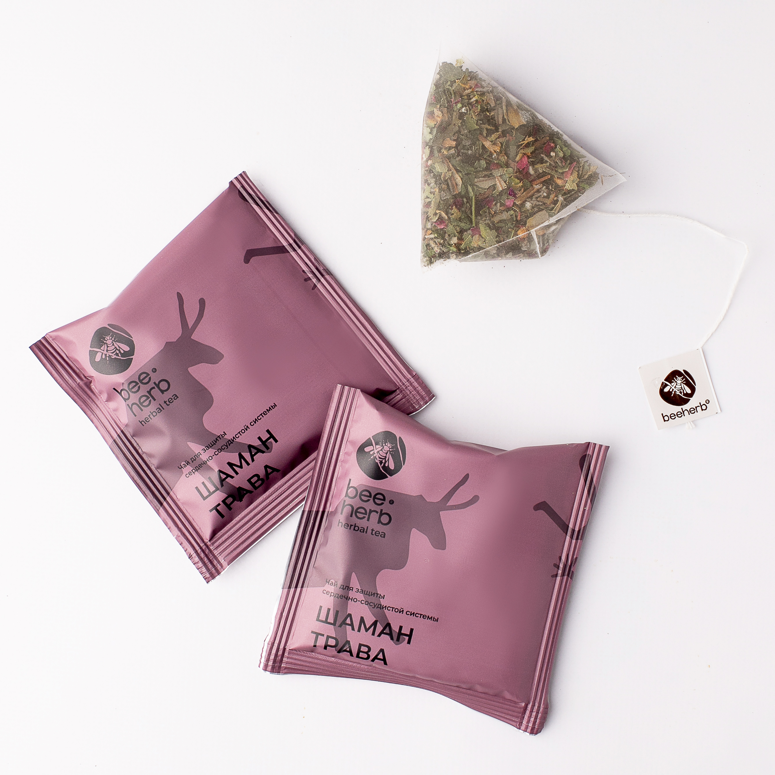Травяной чай для защиты сердечно-сосудистой системы «Шаман трава», Beeherb, 15 пакетиков, 60 г