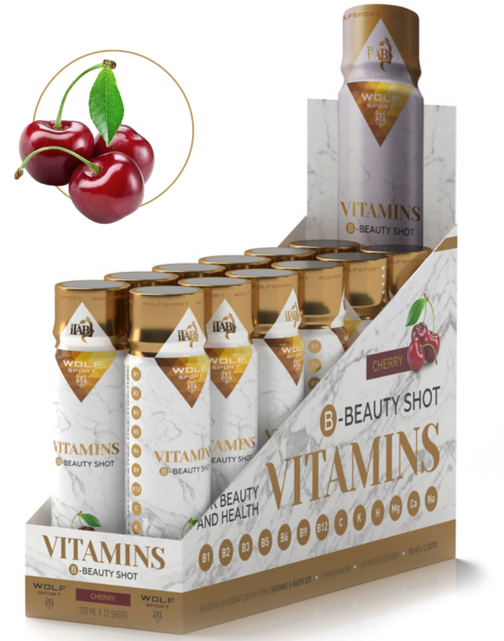 B-комплекс с магнием и витамином C со вкусом вишни / 12 шт