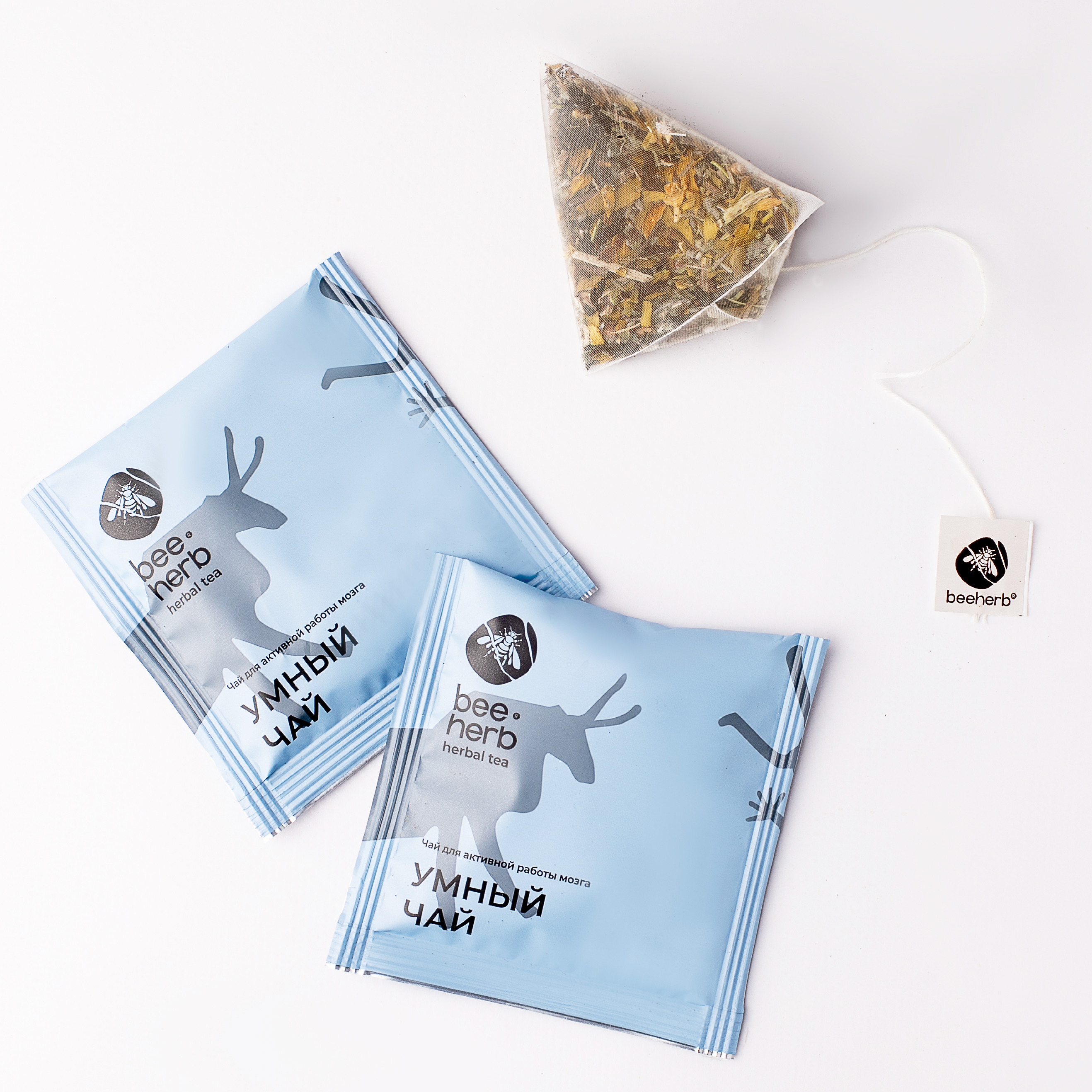 Травяной чай для активной работы мозга «Умный чай», Beeherb, 15 пакетиков, 60 г