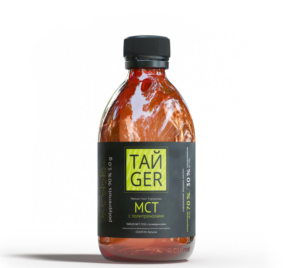 Масло МСТ ТАЙGER с полипренолами 90 %, 250 мл / 1 г